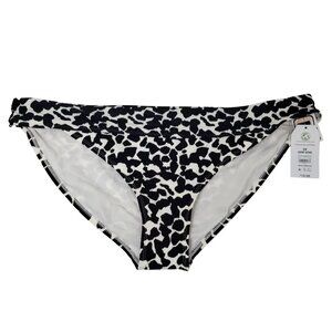 Time and Tru Womens 2XL Pebbles Black and White Mid Rise Bikini Bottom